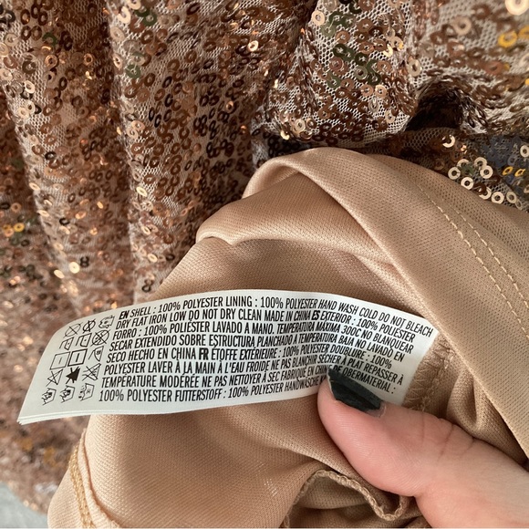 Rose Gold Sequin Halter Dress | Forever 21 | Large - Picture 6 of 6